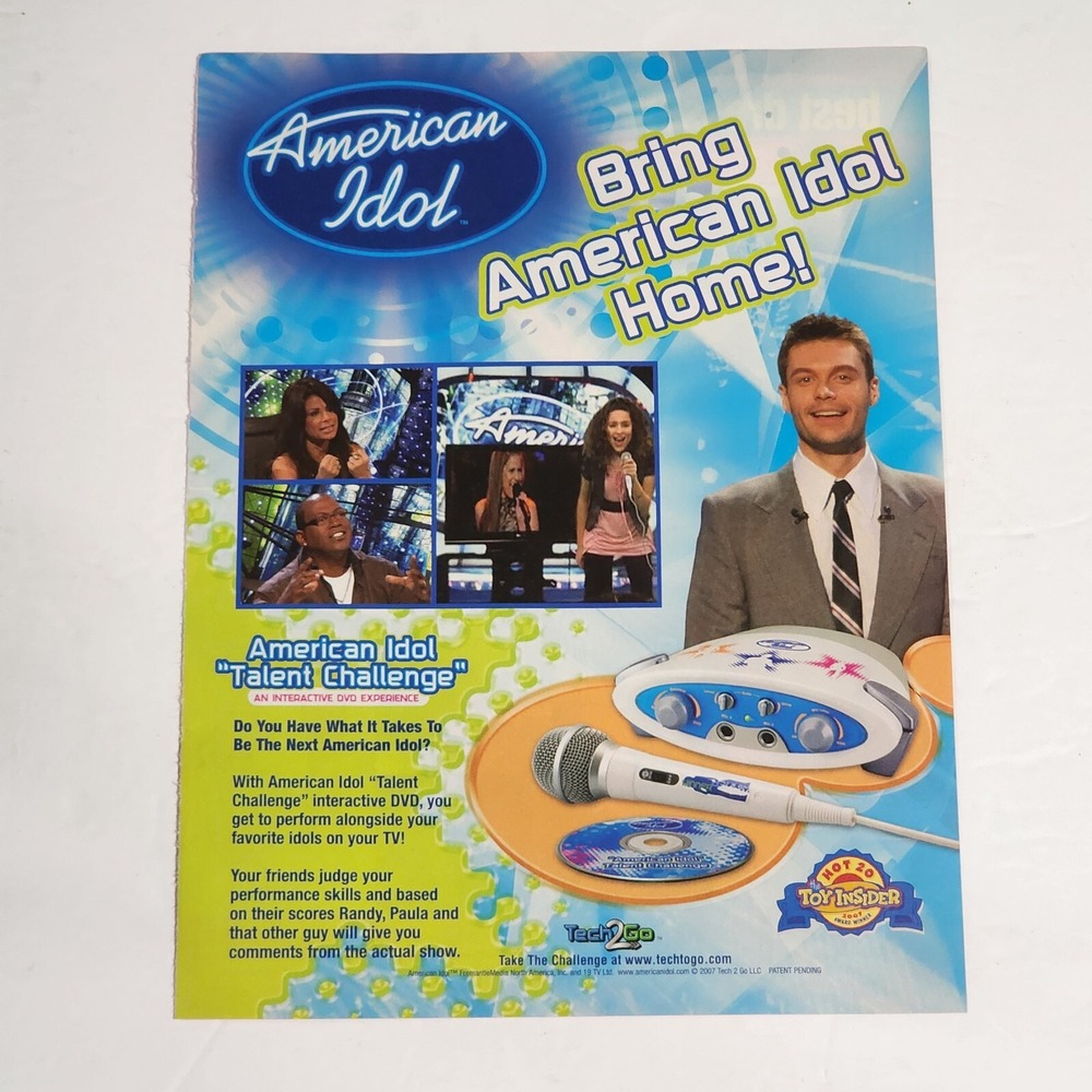 Print Ad American Idol Ryan Seacrest Talent Challenge Paula Abdul clipping 2007
